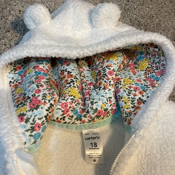 Carters Girls Fleece Hooded Onesie - Picture 3 of 3
